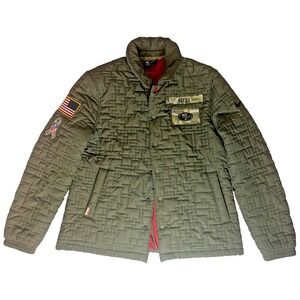 Nike NFL San Francisco 49ers Olive Green On Field Quilted Football Jacket Small